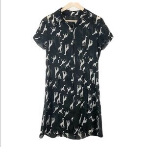 Michael B LTD Giraffe Navy Button Up dress
